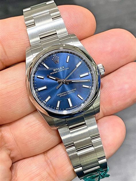 rolex oyster perpetual 34 blau|Rolex Oyster Perpetual 34mm price.